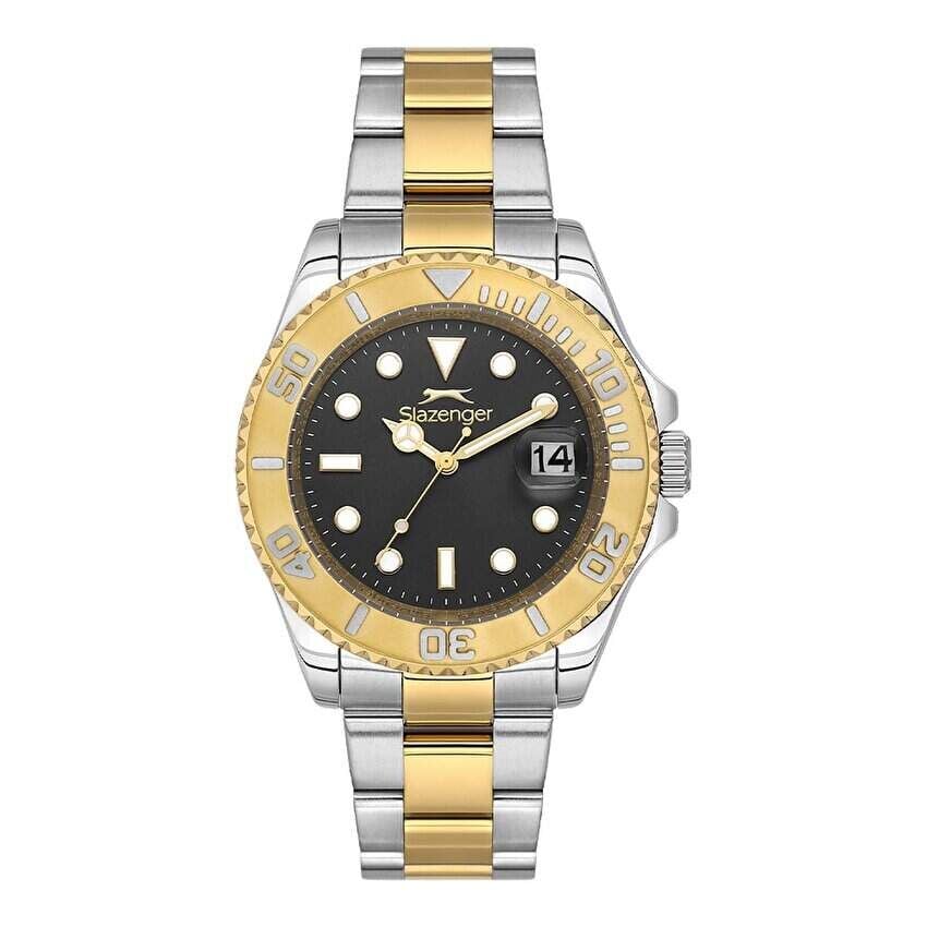 Slazenger SL.09.2517.1.05 Quartz Çelik Altın/Gri Siyah Kadran Erkek Kol Saati
