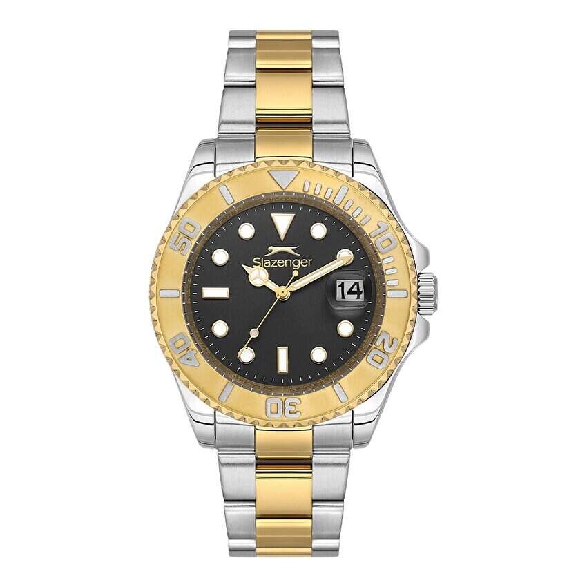 Slazenger SL.09.2517.1.05 Quartz Çelik Altın/Gri Siyah Kadran Erkek Kol Saati