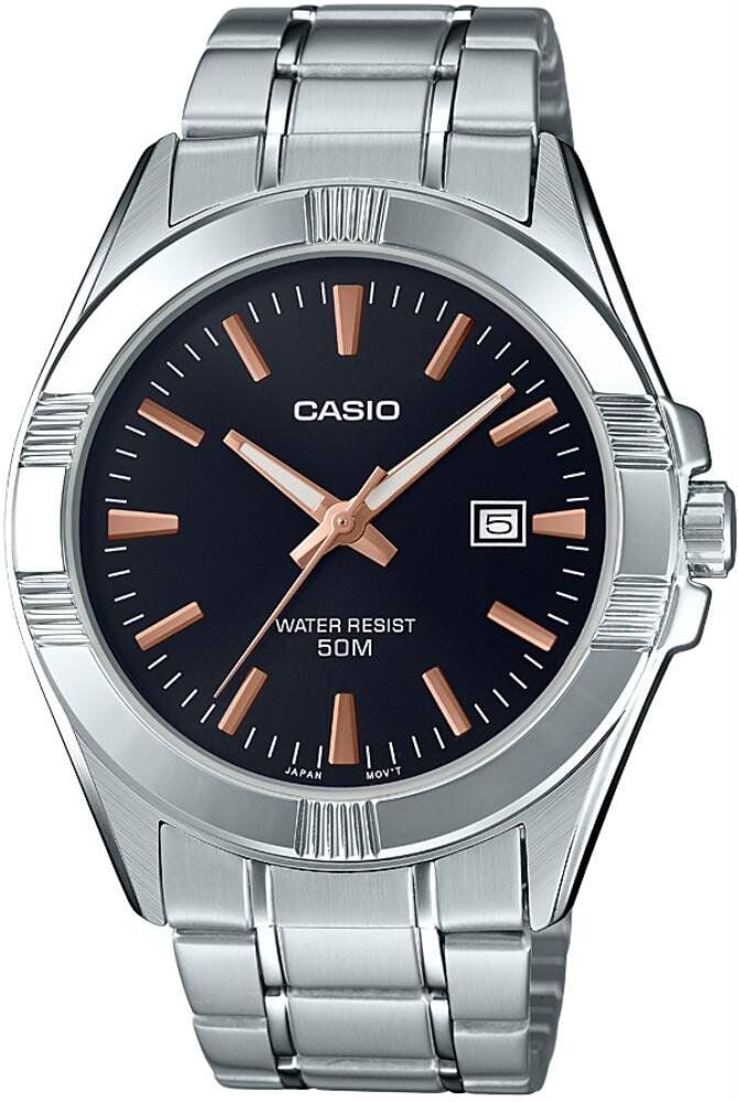 Casio MTP-1308D-1A2VDF Quartz Çelik Gri Siyah Kadran 44 mm Erkek Kol Saati
