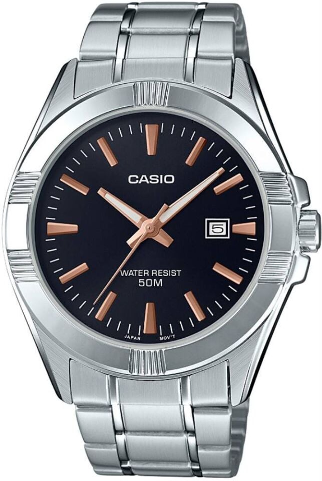 Casio MTP-1308D-1A2VDF Quartz Çelik Gri Siyah Kadran 44 mm Erkek Kol Saati