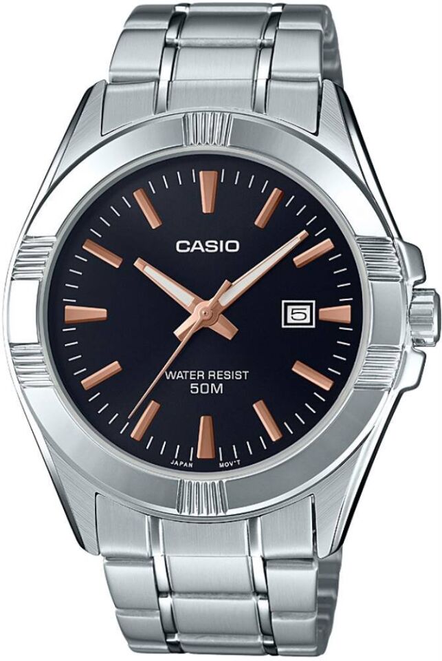 Casio MTP-1308D-1A2VDF Quartz Çelik Gri Siyah Kadran 44 mm Erkek Kol Saati