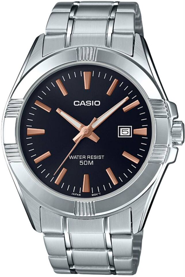 Casio MTP-1308D-1A2VDF Quartz Çelik Gri Siyah Kadran 44 mm Erkek Kol Saati