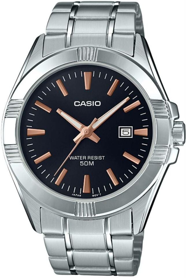 Casio MTP-1308D-1A2VDF Quartz Çelik Gri Siyah Kadran 44 mm Erkek Kol Saati