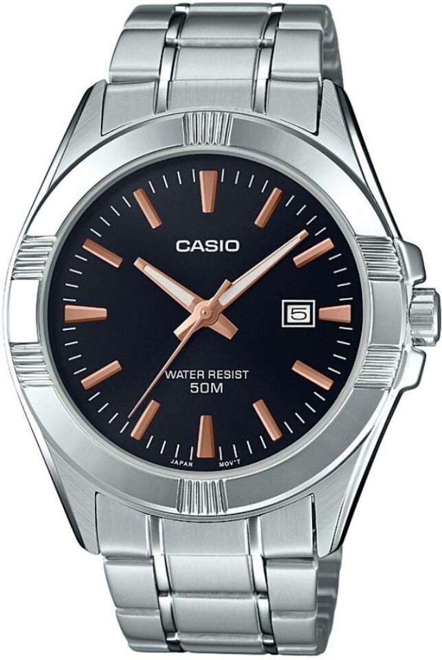 Casio MTP-1308D-1A2VDF Quartz Çelik Gri Siyah Kadran 44 mm Erkek Kol Saati