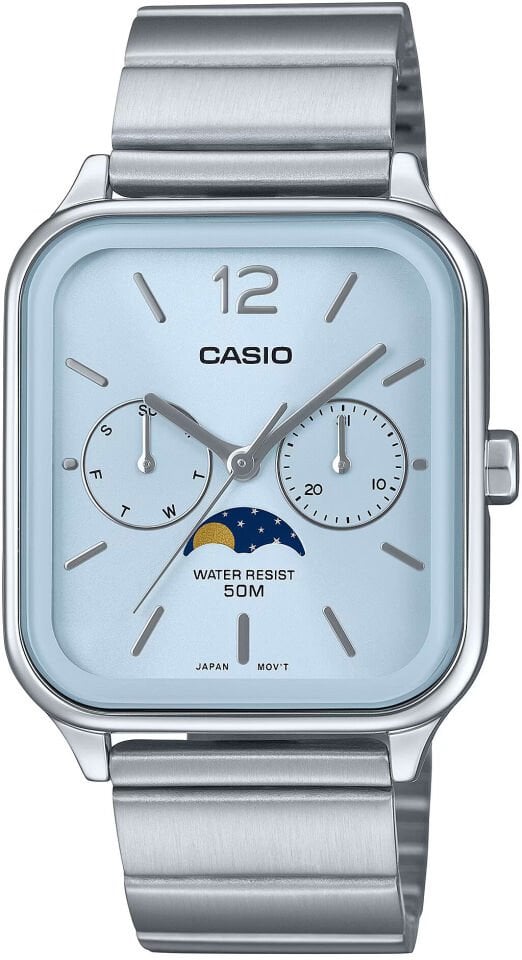 Casio  MTP-M305D-2AVDF Quartz Çelik Gri Turkuaz Kadran 34 mm Erkek Kol Saati