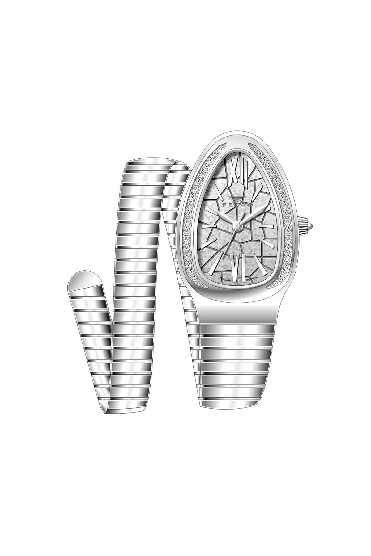 Ferro FL40154A-A Quartz Çelik Gri 25 mm Kadın Kol Saati