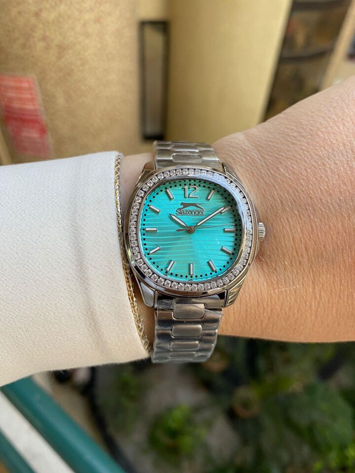 Slazenger SL.09.2238.3.07 Quartz Çelik Gri Mavi Kadran 34 mm Kadın Kol Saati