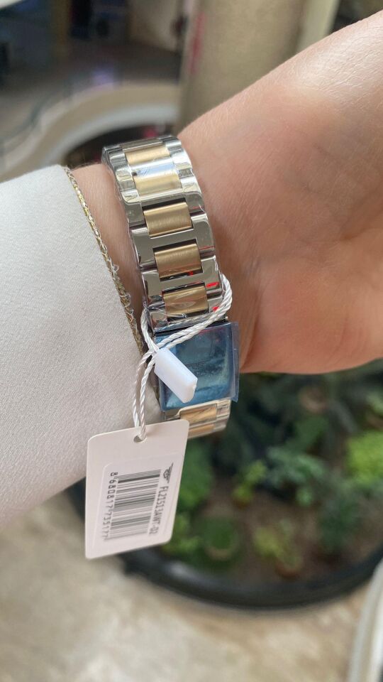 Ferro Quartz Çelik Altın/Gri Siyah Kadran 28 mm Kadın Kol Saati