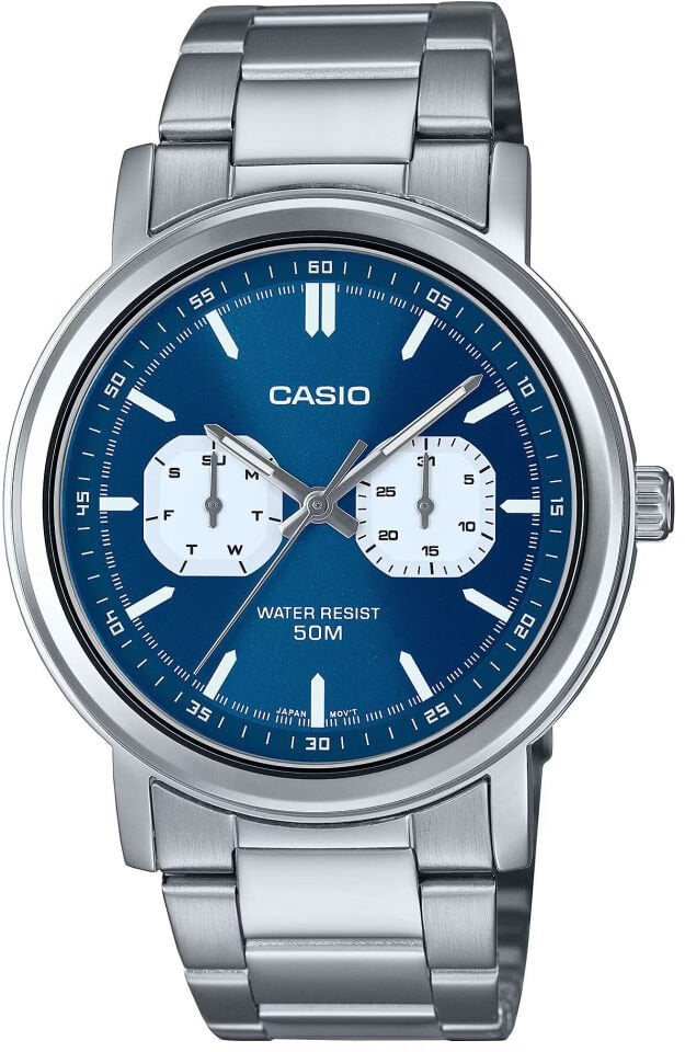 Casio MTP-E335D-2E1VDF Quartz Çelik Gri Lacivert Kadran 41 mm Erkek Kol Saati