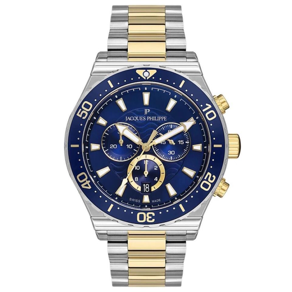 Jacques Philippe JPQGC201338N Quartz Swiss Made Çelik Altın/ Gri 45 mm Erkek Kol Saati