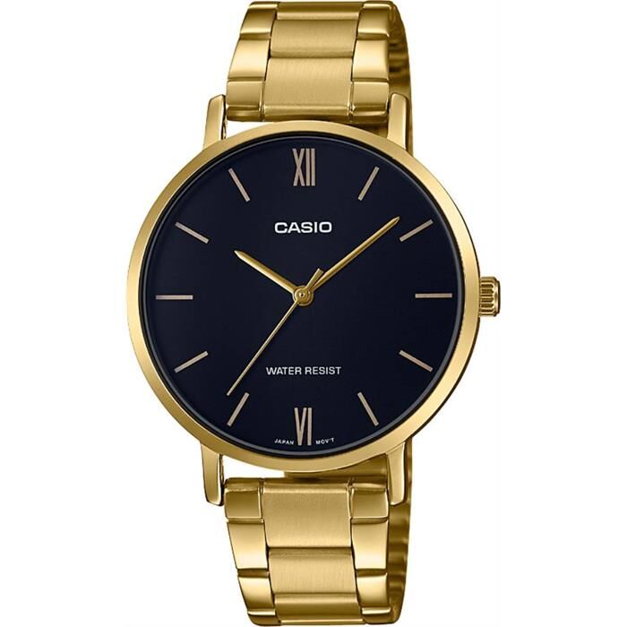 Casio LTP-VT01G-1BUDF Quartz Çelik Altın Rengi Siyah Kadran 34 mm Kadın Kol Saati