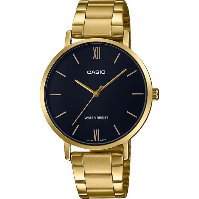 Casio LTP-VT01G-1BUDF Quartz Çelik Altın Rengi Siyah Kadran 34 mm Kadın Kol Saati