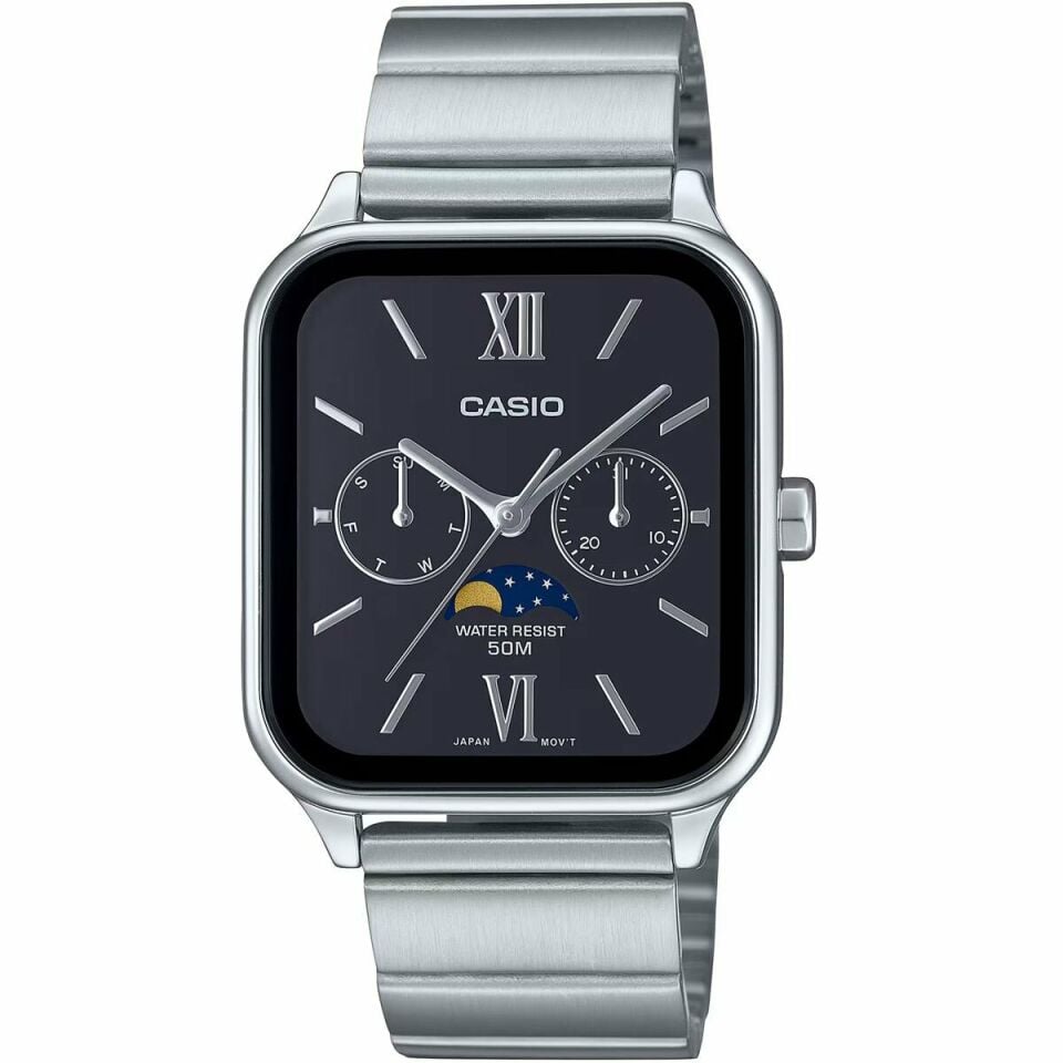 Casio MTP-M305D-1A2VDF Quartz Çelik Gri Siyah Kadran 34 mm Erkek Kol Saati