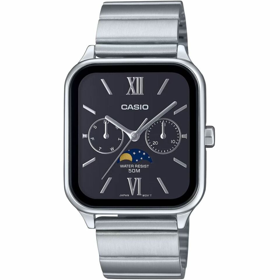 Casio MTP-M305D-1A2VDF Quartz Çelik Gri Siyah Kadran 34 mm Erkek Kol Saati