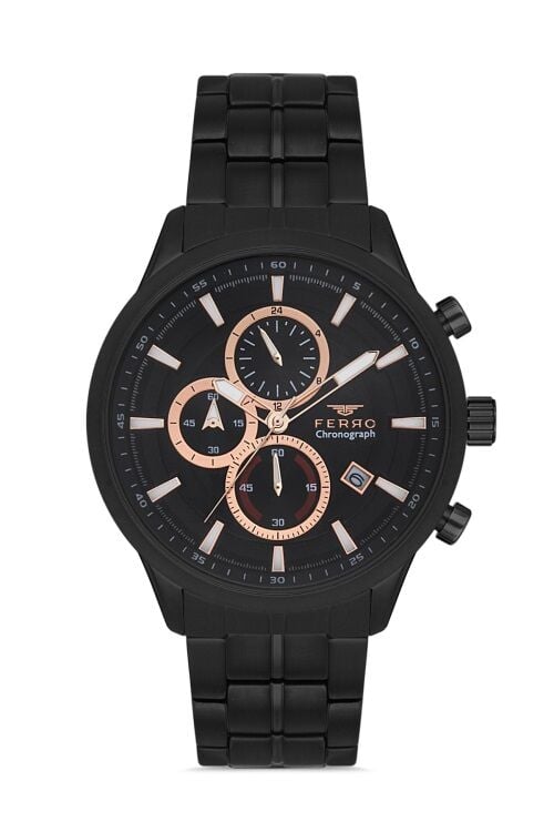 Ferro Siyah Çelik Kordon Erkek Kol Saati FM31277A-G