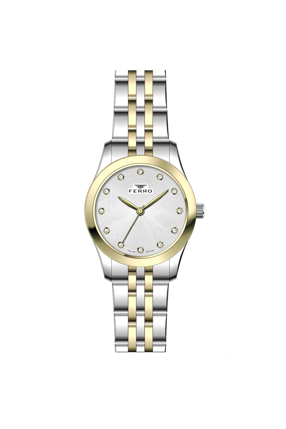Ferro Sarı ve Gümüş Çelik Kordon Kadın Kol Saati FL21770AWT-D 3ATM Su Geçirmez 2 Yıl Garantili