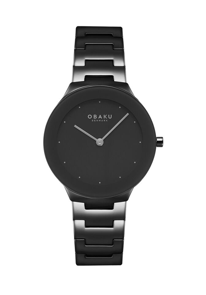 Obaku Denmark V290LXBBSB Quartz Çelik Safir Kristal Siyah 32 mm Kadın Kol Saati