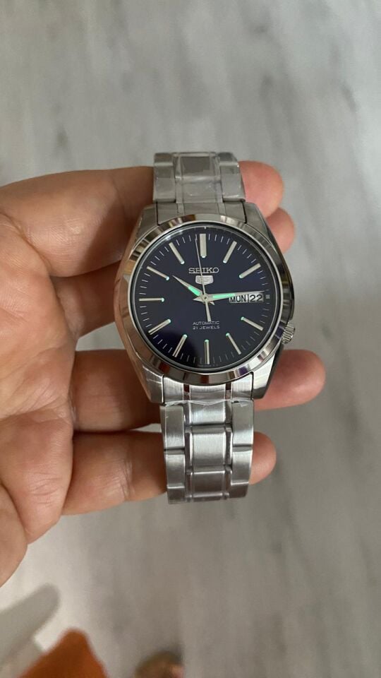 Seiko 5 SNKL43K1S Otomatik Çelik Gri Mavi Kadran 38 mm Erkek Kol Saati