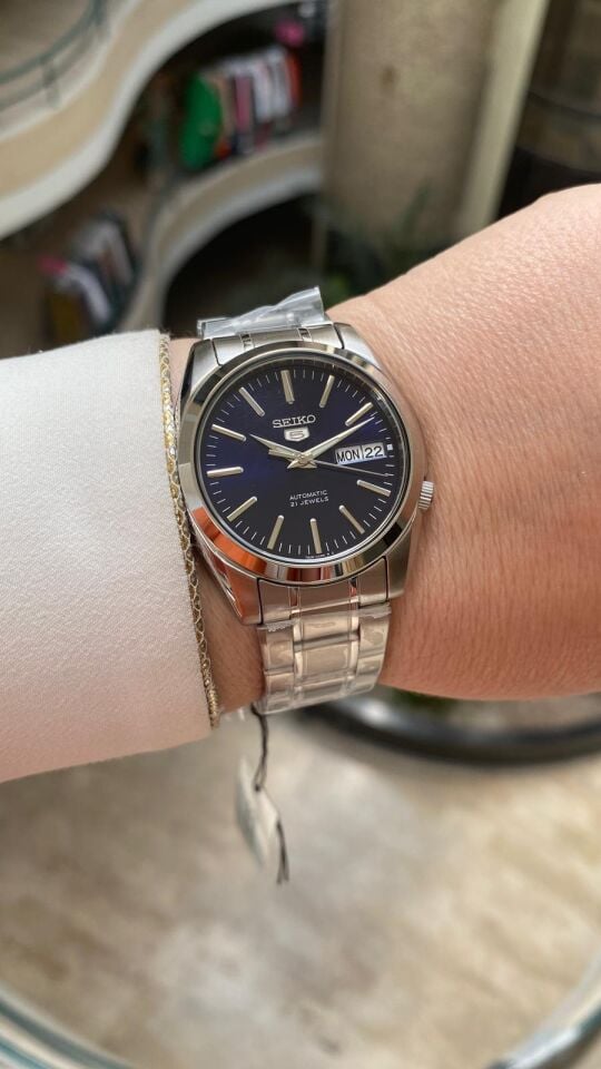 Seiko 5 SNKL43K1S Otomatik Çelik Gri Mavi Kadran 38 mm Erkek Kol Saati
