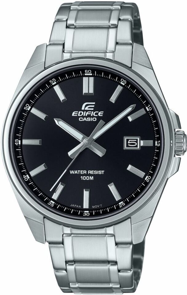 Casio EFV-150D-1AVUDF Edifice Quartz Çelik Gri Siyah Kadran 10 ATM 43 mm Erkek Kol Saati