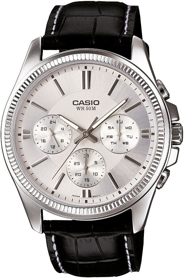 Casio MTP-1375L-7AVDF Quartz Deri Siyah 42 mm Erkek Kol Saati