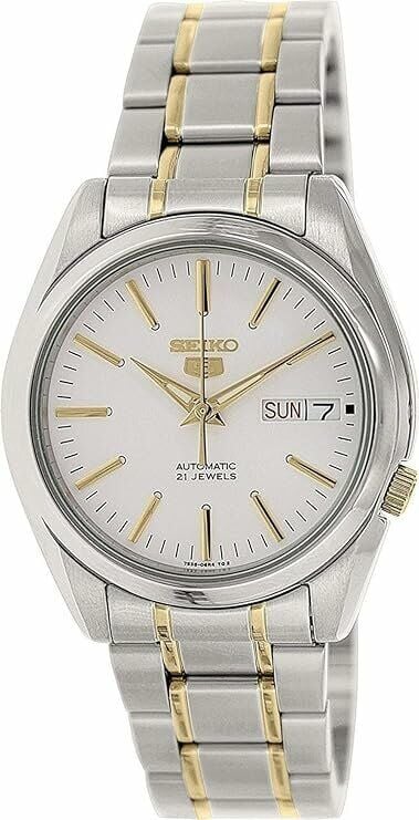 Seiko 5 SNKL47K1 Otomatik Çelik Altın/Gri Beyaz Kadran 38 mm Erkek Kol Saati