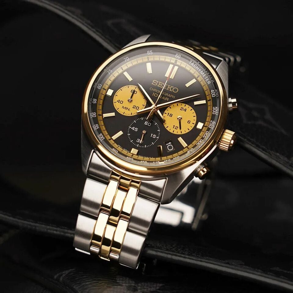 Seiko SSB430P Quartz Kronograf Kavisli Hardlex Cam 41 mm Çelik Erkek Kol Saati