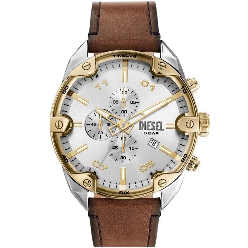 Diesel DZ4665 Quartz Deri Kahverengi Gümüş Tonu 49 mm Erkek Kol Saati