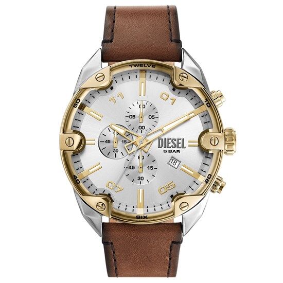 Diesel DZ4665 Quartz Deri Kahverengi Gümüş Tonu 49 mm Erkek Kol Saati