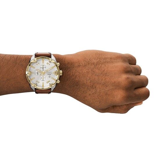 Diesel DZ4665 Quartz Deri Kahverengi Gümüş Tonu 49 mm Erkek Kol Saati