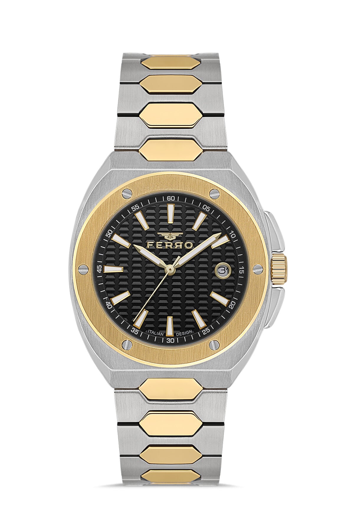 Ferro FM40160A-D Quartz Çelik Sarı-Gri 42 mm Erkek Kol Saati