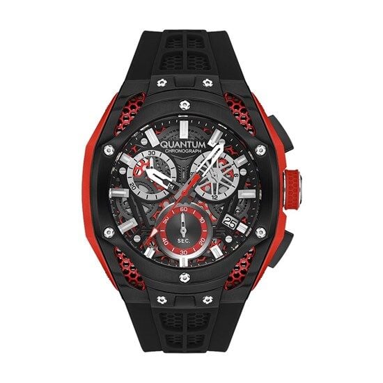 Quantum HNG1102.651 Quartz Silikon Siyah 10 ATM 46 mm Erkek Kol Saati