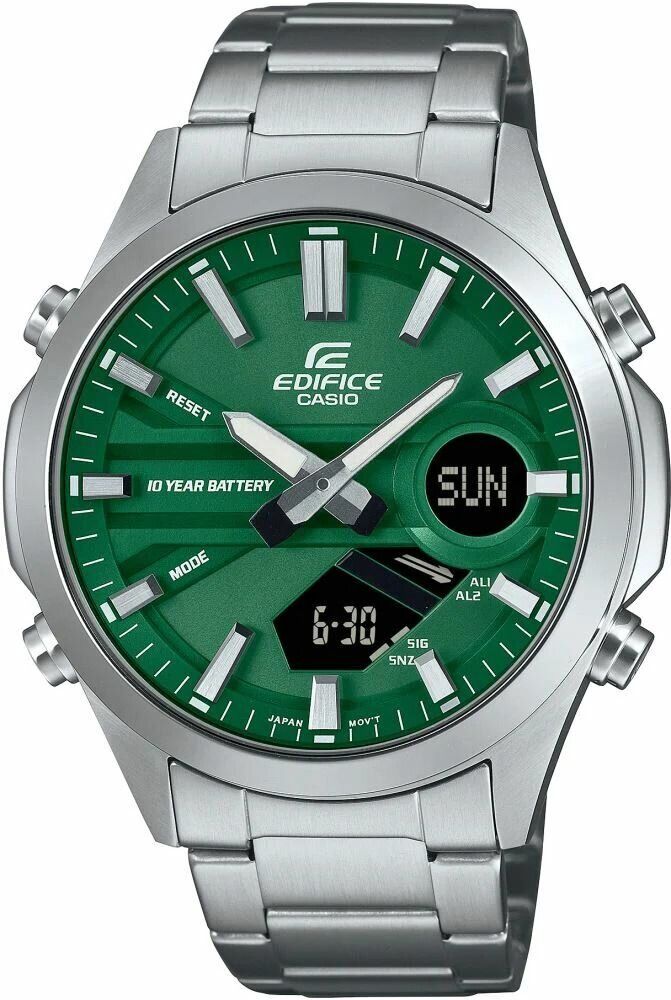 Casio EFV-C120D-3ADF Edifice Quartz Çelik Gri Yeşil Kadran 10 ATM 46 mm Erkek Kol Saati