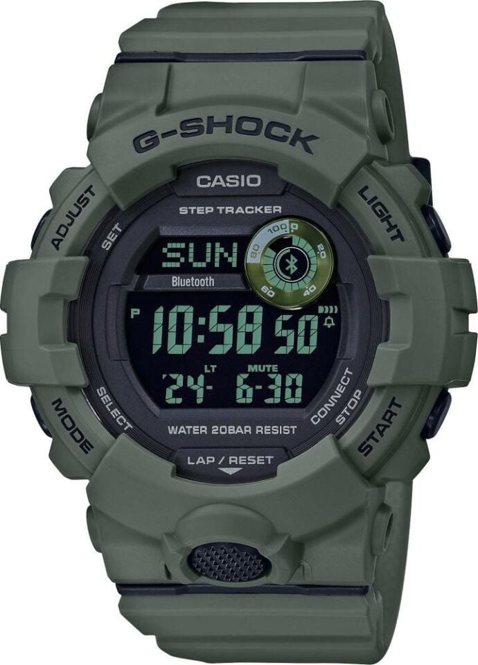 Casio GBD-800UC-3DR G-Shock Quartz Dijital Silikon Yeşil 20 ATM 49 mm Erkek Kol Saati