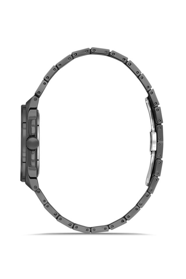 Ferro Siyah Çelik Kordon Erkek Kol Saati FM40160A-V3 Tüm Fonksiyonlar Aktif 3 ATM Su Geçirmez