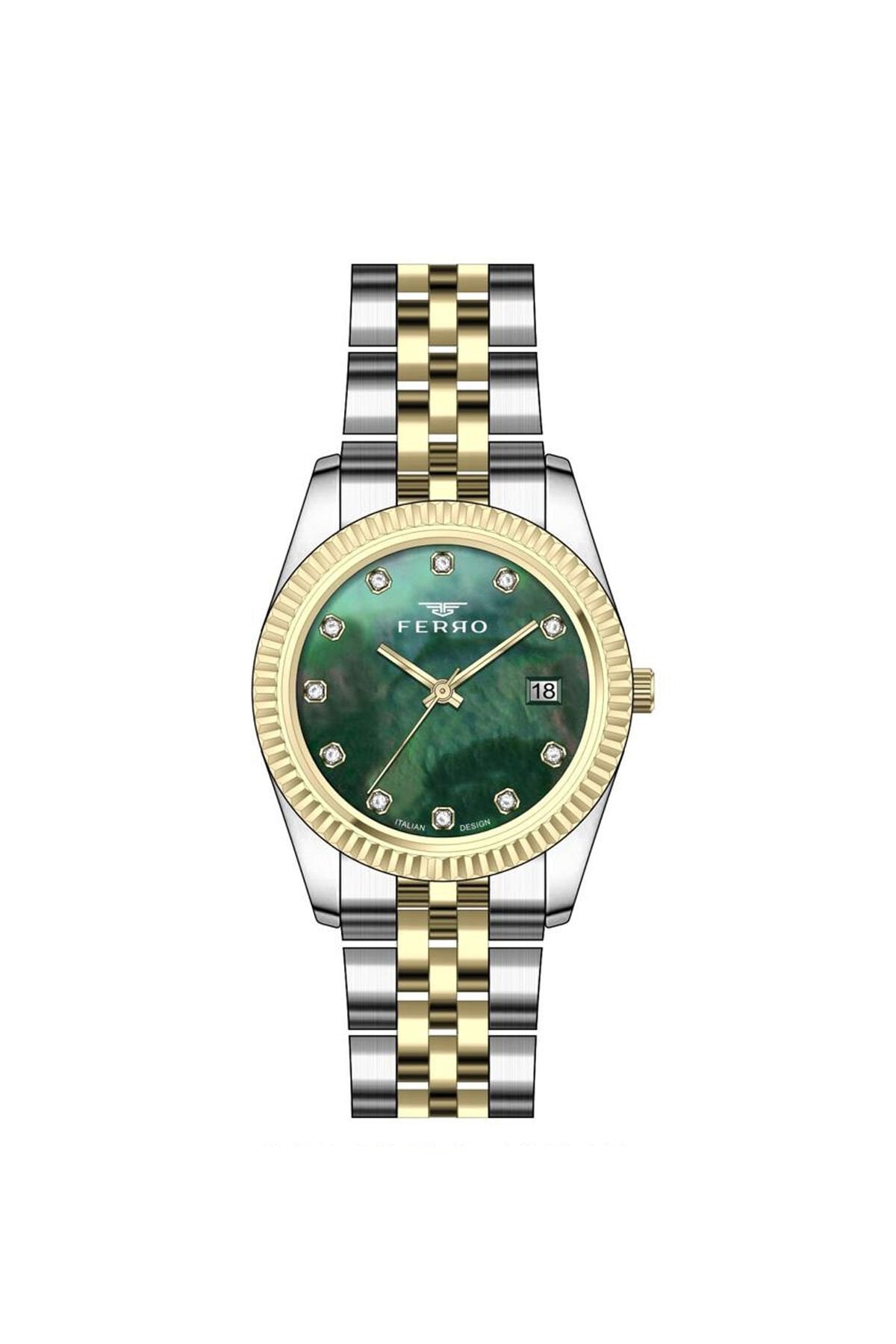 Ferro Sarı ve Gümüş Çelik Kordon Kadın Kol Saati FL21743AWT-D6