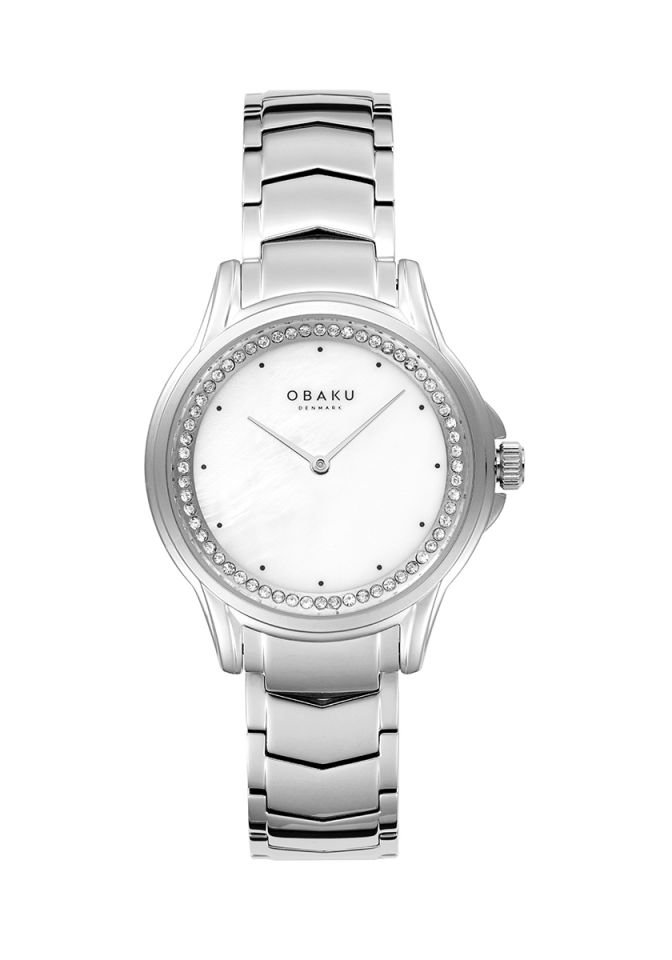 Obaku Denmark V261LECWSC Çelik Gri Kristal Cam 35 mm Kadın Kol Saati