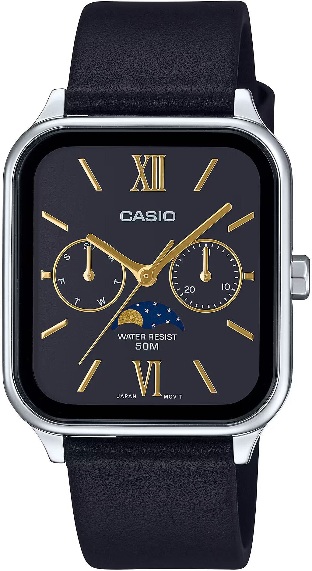 Casio MTP-M305L-1A2VDF Quartz Deri Siyah Sun&Moon 34 mm Erkek Kol Saati