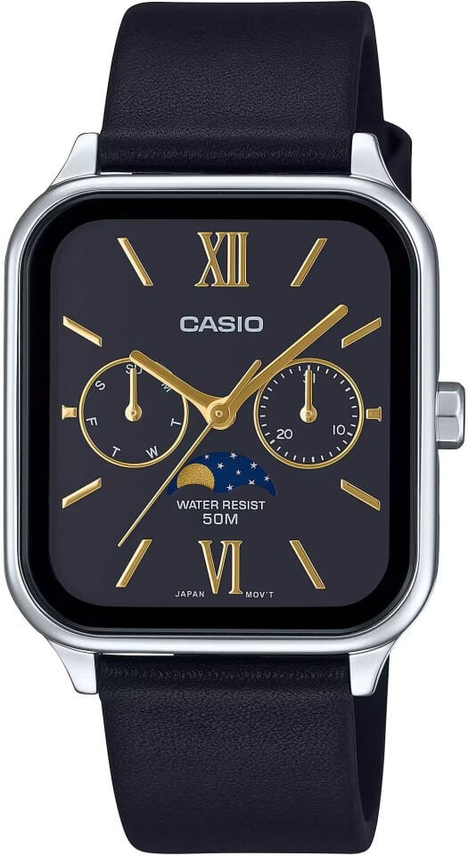 Casio MTP-M305L-1A2VDF Quartz Deri Siyah Sun&Moon 34 mm Erkek Kol Saati