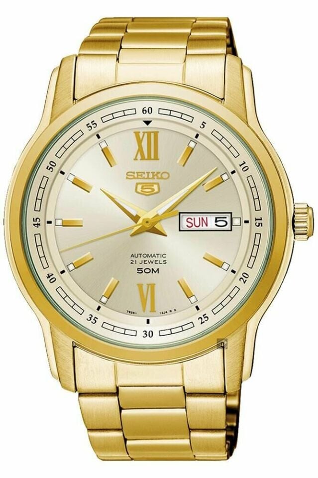 Seiko 5 SNKP20K1 Otomatik Çelik Altın Rengi 42 mm Erkek KOl Saati