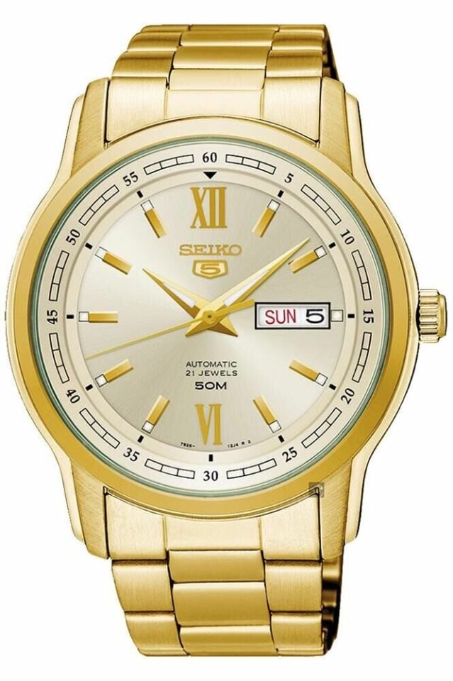 Seiko 5 SNKP20K1 Otomatik Çelik Altın Rengi 42 mm Erkek KOl Saati