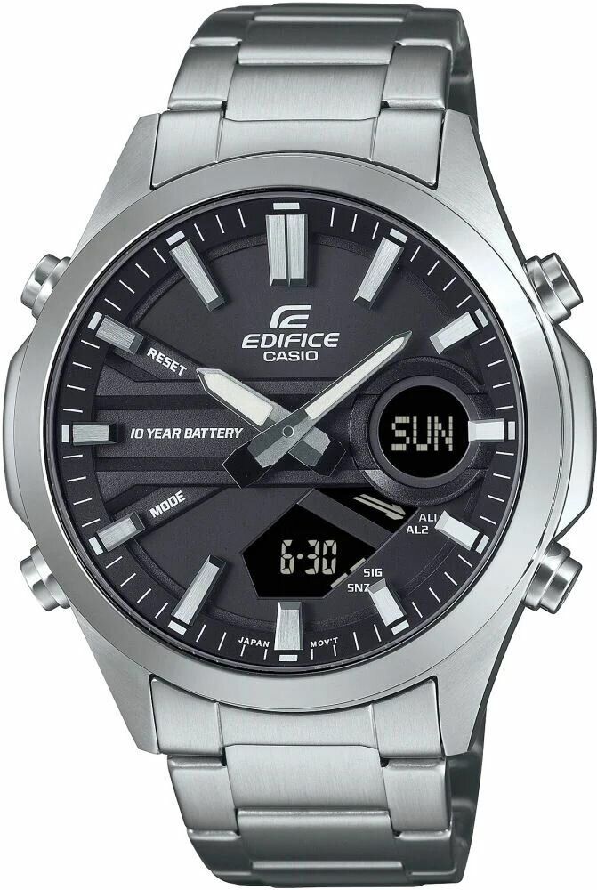 Casio EFV-C120D-1ADF Edifice Quatz Çelik Gri 10 ATM Siyah Kadran 46 mm Erkek Kol Saati