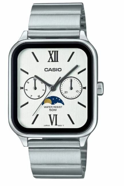 Casio MTP-M305D-7A2VDF Quartz Çelik Gri Beyaz Kadran 34 mm Erkek Kol Saati