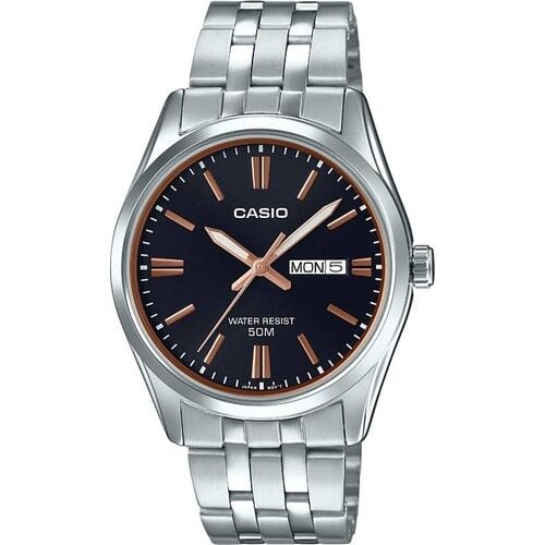 Casio MTP-1335D-1A2VDF Quartz Çelik Gri Siyah Kadran 38 mm Erkek Kol Saati