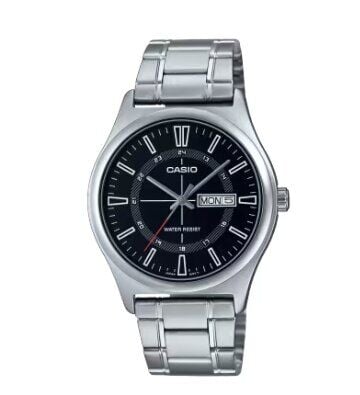 Casio MTP-V006D-1CUDF Quartz Çelik Gri Siyah Kadran 38 mm Erkek Kol Saati