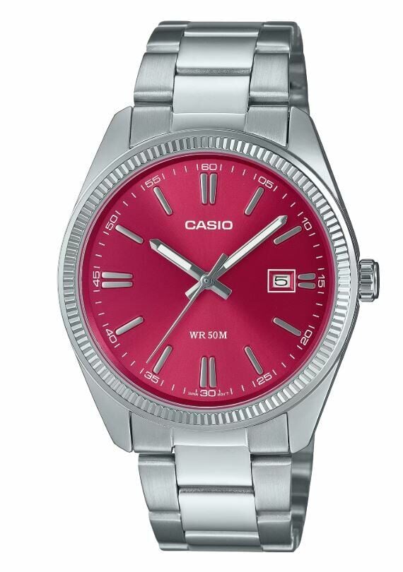 Casio MTP-1302PD-4AVEF Quartz Çelik Gri Kırmızı Kadran 39 mm Erkek Kol Saati