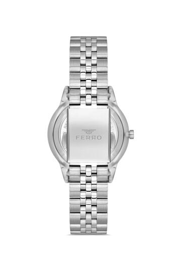 Ferro Gümüş Çelik Kordon Kadın Kol Saati FL21544AWT-A 3ATM Su Geçirmez 2 Yıl Garantili HediyePaketli