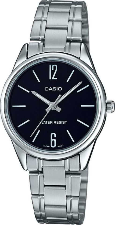 Casio LTP-V005D-1BUDF Quartz Çelik Gri Siyah Kadran 28 mm Kadın Kol Saati