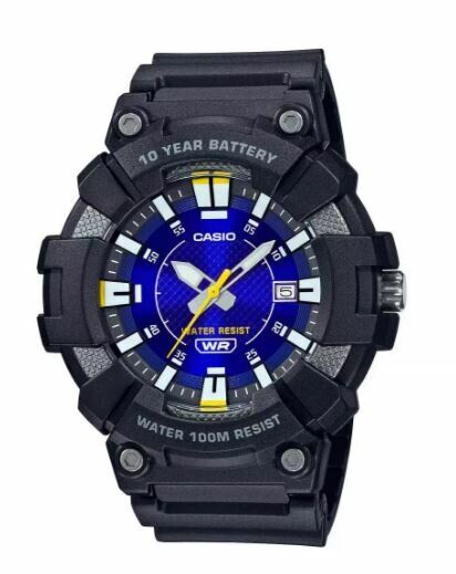 Casio MW-610H-2AVDF Quartz Silikon Siyah Lacivert Kadran 10 ATM 49 mm Erkek Kol Saati