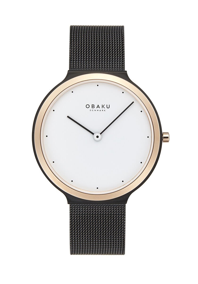 Obaku Denmark V269LXMWMB Quartz Hasır Siyah Beyaz Kadran 36 mm Kadın Kol Saati